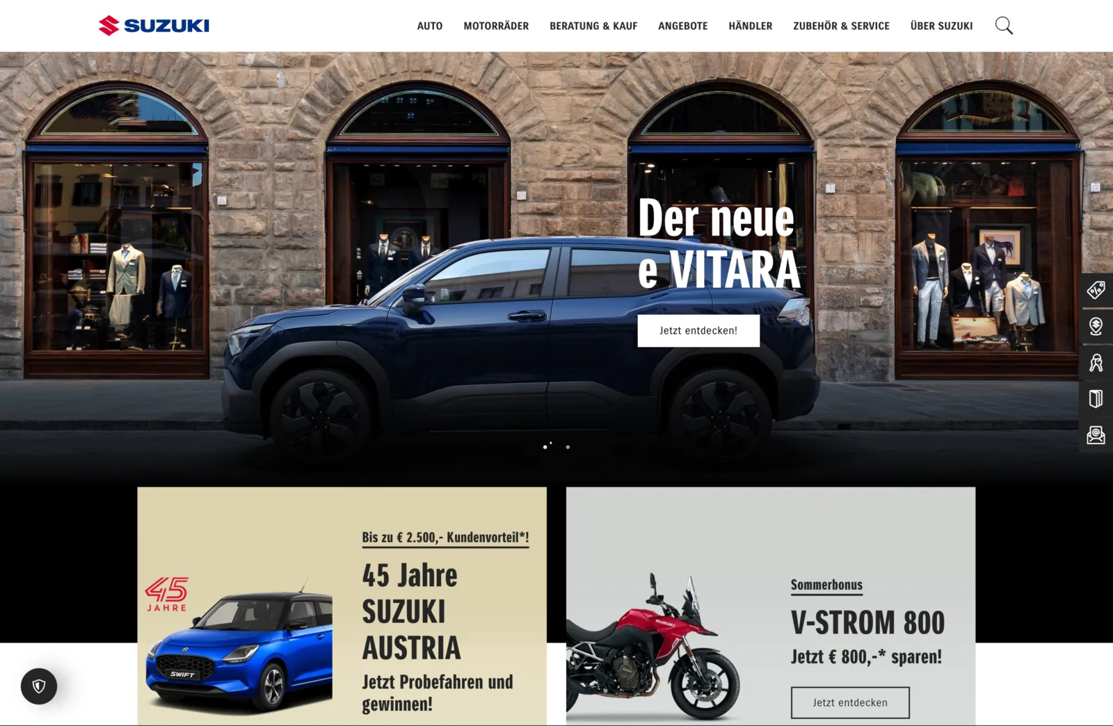 Startseite von Suzuki Austria